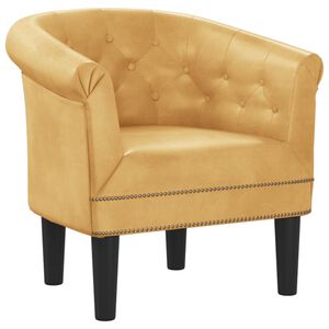 vidaXL Poltrona couro artificial dourado