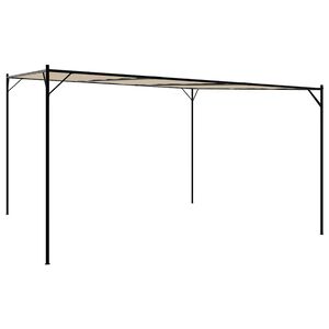 vidaXL Gazebo 4x4 m 180 g/m&sup2; tecido e a&ccedil;o bege