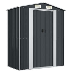 vidaXL Abrigo de jardim 192x108x223 cm a&ccedil;o galvanizado antracite