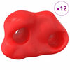 vidaXL Agarras de Escalada 12 pcs Vermelho 100 x 67 x 43 mm PP