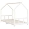 vidaXL Estrutura de cama infantil 90x190 cm pinho maci&ccedil;o branco