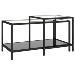 vidaXL Mesas de centro 2 pcs vidro temperado preto