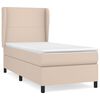 vidaXL Cama com molas/colch&atilde;o 90x190 cm couro artificial cappuccino