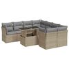 vidaXL 9 pcs conjunto de sof&aacute;s p/ jardim com almofad&otilde;es vime PE bege