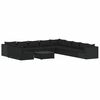 vidaXL 12 pcs conjunto lounge de jardim c/ almofad&otilde;es vime PE preto