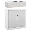vidaXL Arm&aacute;rio de escrit&oacute;rio c/ floreira 90x40x113 cm a&ccedil;o cinza-claro