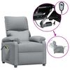 vidaXL Poltrona de massagens el&eacute;trica tecido cinzento-claro