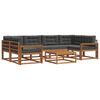 vidaXL Conjunto de Sof&aacute;s para Exterior 7 unid. Natural e Antracite