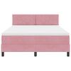 vidaXL Cama Box Spring LED com colch&atilde;o Rosa 160 x 200 cm Veludo