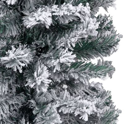 vidaXL Árvore de Natal pré-iluminada fina c/bolas e neve 120 cm verde