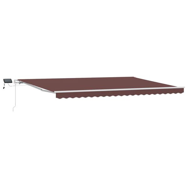 vidaXL Toldo retr&aacute;til manual com luz LED 500x300 cm castanho