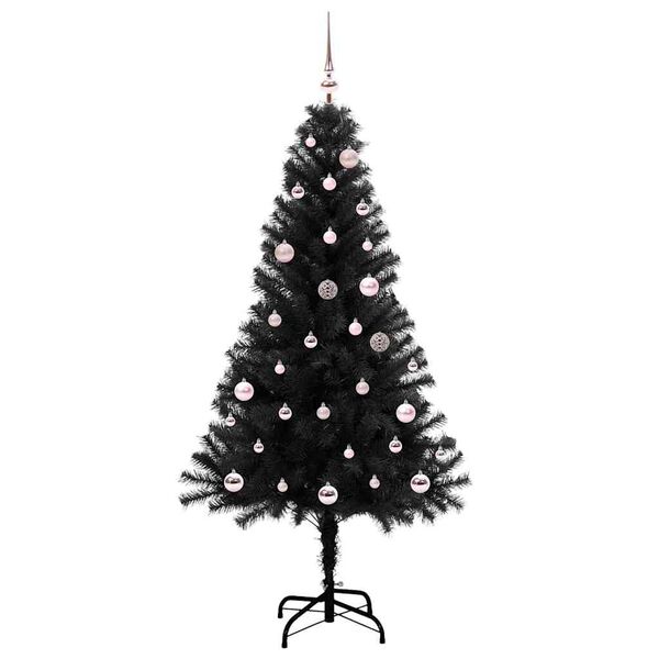 vidaXL &Aacute;rvore de Natal com 150 LEDs com suporte Preto 150 cm PVC