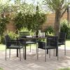 vidaXL Conjunto de Jantar para Jardim 5 pcs Preto Rattan de PE