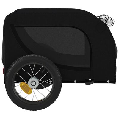 vidaXL Reboque bicicleta p/ animais tecido oxford/ferro preto