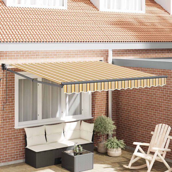 vidaXL Toldo Retr&aacute;til Multicolor 300 x 250 cm Poli&eacute;ster e Alum&iacute;nio