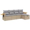 vidaXL 5 pcs conj. sof&aacute;s jardim c/ almofad&otilde;es vime PE bege misturado