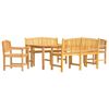 vidaXL 5 pcs conjunto de jantar p/ jardim madeira de teca maci&ccedil;a