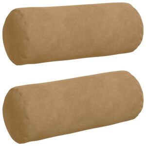 vidaXL Almofadas de Apoio 2 pcs Castanho &Oslash; 15 x 40 cm