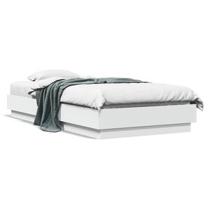 vidaXL Estrutura de cama 90x190 cm derivados de madeira branco