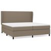 vidaXL Cama com molas/colch&atilde;o 200x200 cm tecido castanho-acinzentado