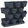 vidaXL Conjunto floreira vertical 12 pcs polipropileno antracite