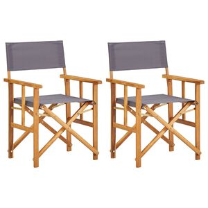 vidaXL Cadeiras de realizador 2 pcs madeira de ac&aacute;cia maci&ccedil;a