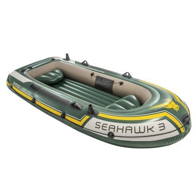 Intex Conjunto barco insuflável Seahawk 3 com motor trolling e suporte