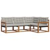 vidaXL Conjunto de Sof&aacute;s para Exterior 4 pcs Cinza Natural e Claro