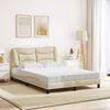 vidaXL Cama com colch&atilde;o Hvar 140x190 cm tecido cor creme