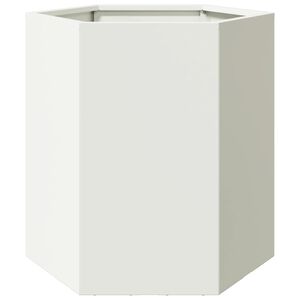vidaXL Vaso/floreira de jardim hexagonal 46x40x45 cm a&ccedil;o branco