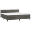 vidaXL Cama box spring c/ colch&atilde;o/LED 200x200cm veludo cinzento-escuro
