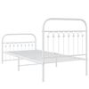 vidaXL Estrutura de cama com cabeceira e p&eacute;s 90x200 cm metal branco