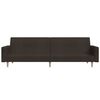 vidaXL Sof&aacute;-cama de 2 lugares com apoio de p&eacute;s tecido castanho-escuro