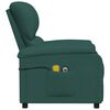 vidaXL Poltrona de massagens elétrica tecido verde-escuro