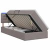 vidaXL Cama de Armazenamento LED com Colch&atilde;o Cinzento-acastanhado