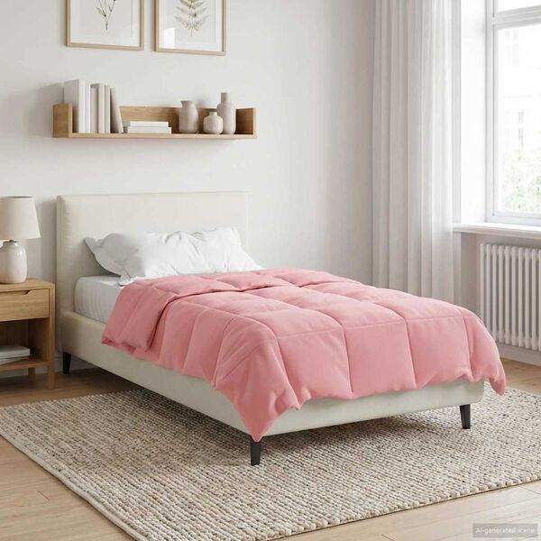 vidaXL Edredom de Inverno Colchonete Rosa 140 x 220 cm Microfibra