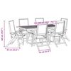vidaXL 7 pcs conjunto de jantar para jardim ac&aacute;cia maci&ccedil;a e textilene