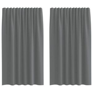 vidaXL Cortinas de voile com bolsos para var&atilde;o 2 pcs cinzento-escuro