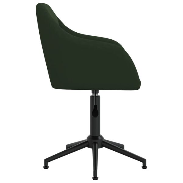 vidaXL Cadeiras de jantar giratorias 2 pcs veludo verde-escuro