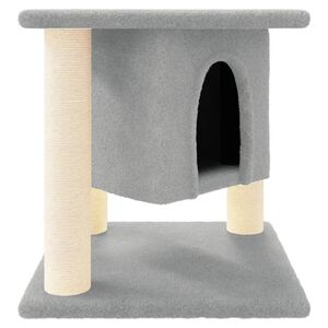 vidaXL &Aacute;rvore p/ gatos c/ postes arranhadores sisal 37 cm cinza-claro