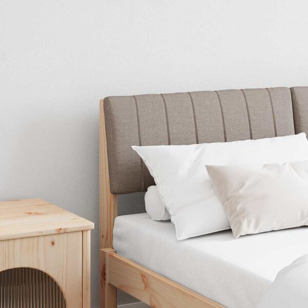 vidaXL Cabeceira estofada Cinzento-acastanhado 140 cm