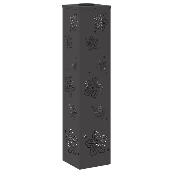 vidaXL Luz Solar LED de Caminho 2 pcs Preto A&ccedil;o Laminado a Frio