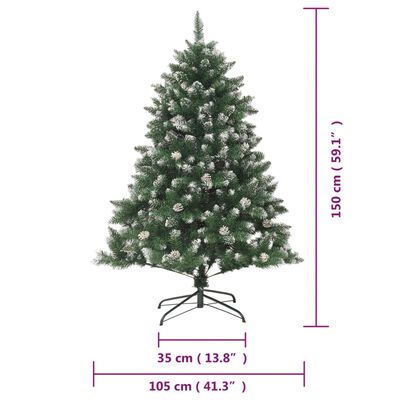 vidaXL Árvore de Natal artificial com suporte 150 cm PVC