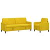vidaXL Conjunto de Sof&aacute; com Armazenamento 2 unid. Amarelo Poli&eacute;ster