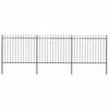 vidaXL Cerca de jardim com topo em forma de lan&ccedil;a em a&ccedil;o 504x150 cm, preta
