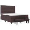 vidaXL Cama Box com almofada Marrom Escuro 140 x 190 cm tecido