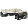 vidaXL Conjunto de Sof&aacute; de Jardim 7 unid. 7-N&uacute;mero de lugares Preto