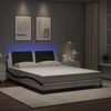 vidaXL Estrutura de cama com LED sem colch&atilde;o Zadar 160x200cm branco/preto
