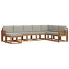 vidaXL Conjunto de Sof&aacute;s para Exterior 8 unid. Cinza Natural e Claro