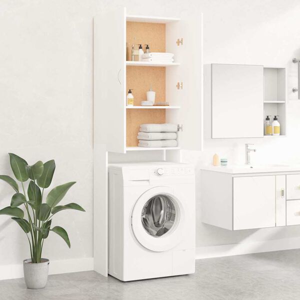 vidaXL Arm&aacute;rio m&aacute;quina de lavar roupa 64x25,5x190 cm branco